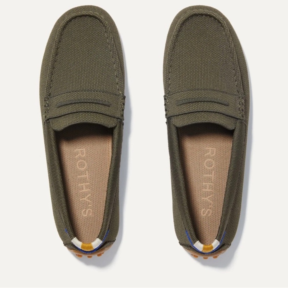 Rothy's The Driver Olive Green Loafers Cypress